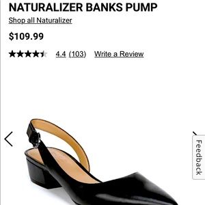 Naturalizer size 8 Banks Black Leather Slingback